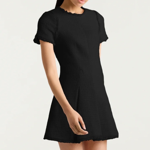 NWT Cinq a Sept Nova Tweed Fit & Flare Mini Dress - Black Noir Cocktail Party - Picture 4 of 8